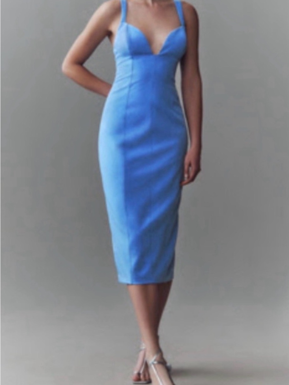 BHLDN Anthropologie Sweetheart Midi Dress with adjustable Straps size M EUC